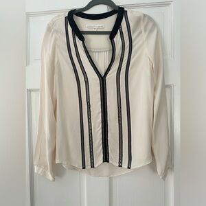 Veronica Beard silk blouse cream and black Sz 8